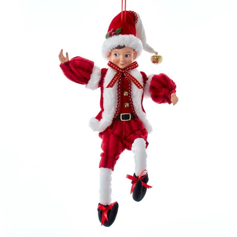 Kurt Adler 15-Inch Red and White Kringle Klaus Elf Ornament - N/A