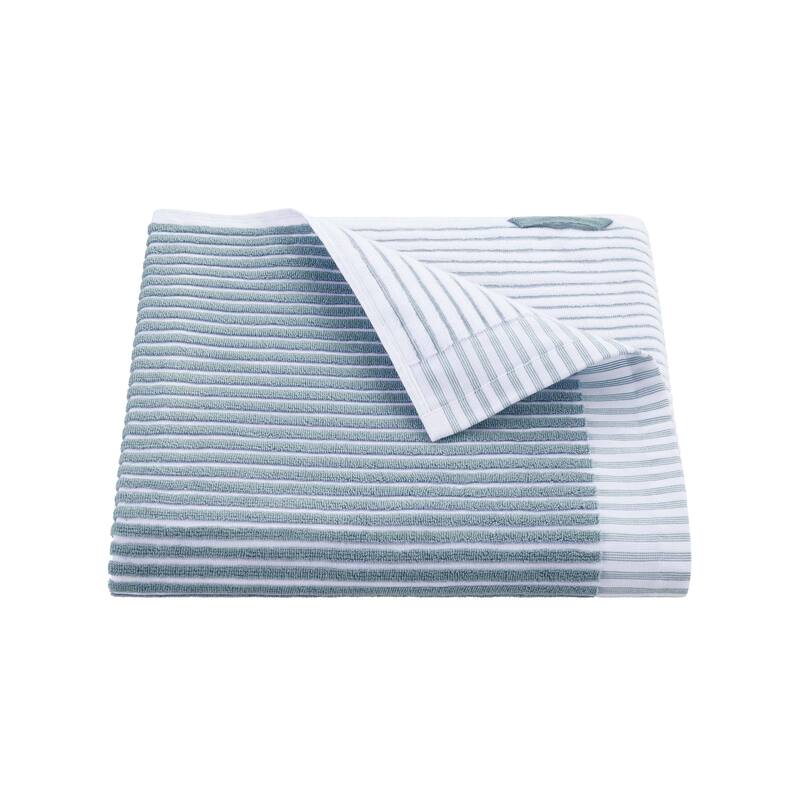 Martex Sculpted Stripe Tan Bath Towel - Bath - Light Blue