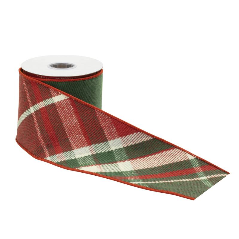 Plaid Pattern Wired Ribbon 4" x 5 Yds. - N/A