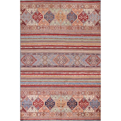 Vegetable Dye Super Kazak Oriental Wool Area Rug Hand-knotted Carpet - 6'7" x 9'8"