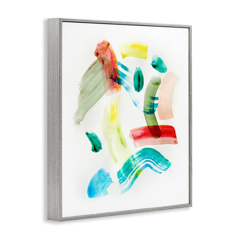 Stupell Modern Curved Brush Strokes Framed Giclee Art Design By Gemma Bardot