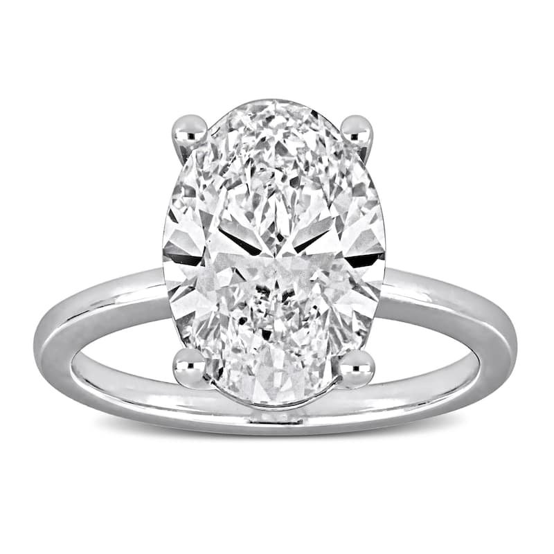 Miadora 4 1/6ct TDW Lab-Grown Diamond Solitaire Ring in 14k White Gold