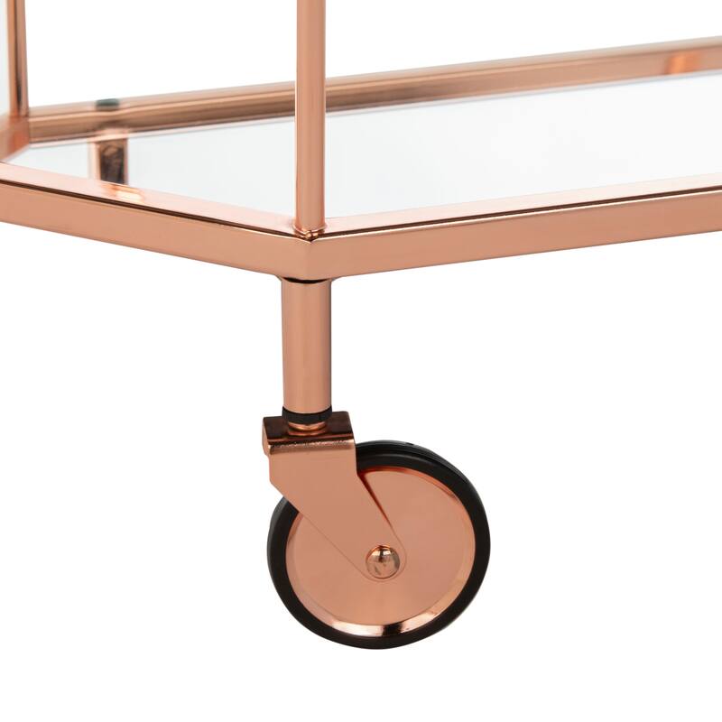 SAFAVIEH Katica 2-Tier Octagon Bar Cart - 29.6" x 16.5" x 29.8" - 30Wx17Dx30H