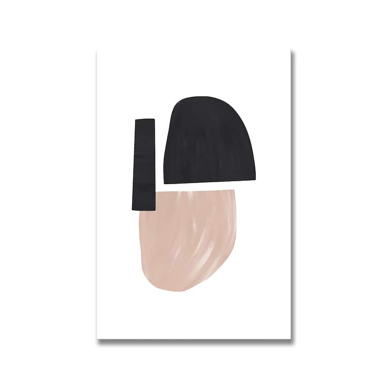 "Black and Nude Abstract Shapes" Framed Print Wall Art by Uplusmestudio