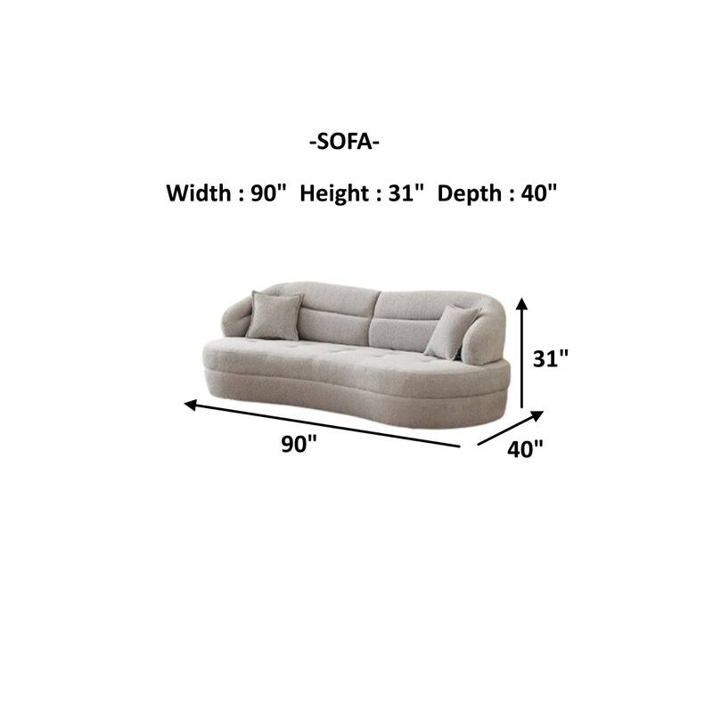 Softy 2 Pieces Living Room Sets 1 Sofa 1 Chair