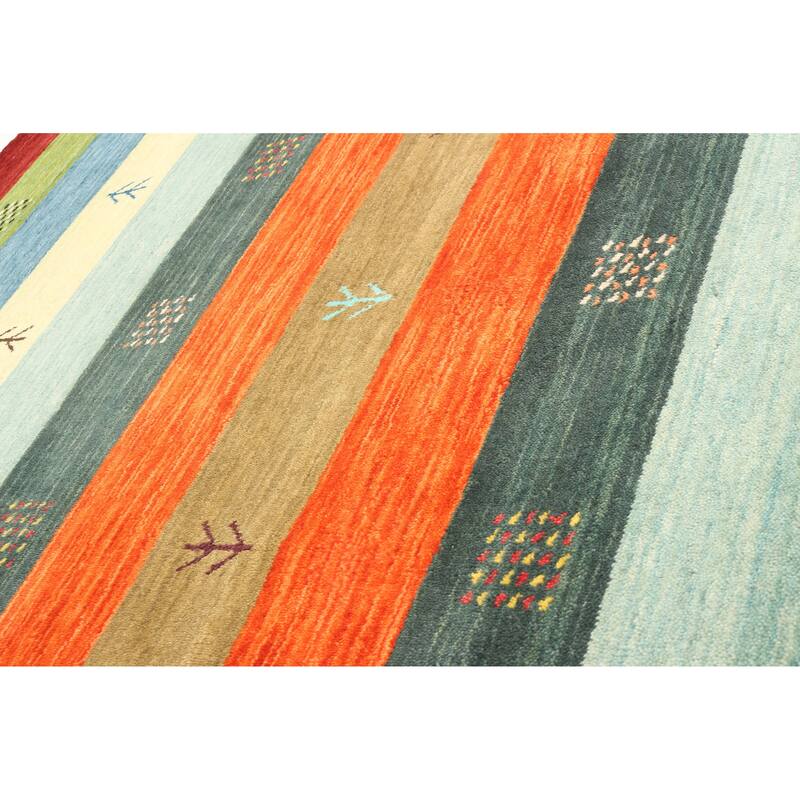 ECARPETGALLERY Hand Loomed Kashkuli Gabbeh Multi Color Wool Rug - 3'11 x 5'8