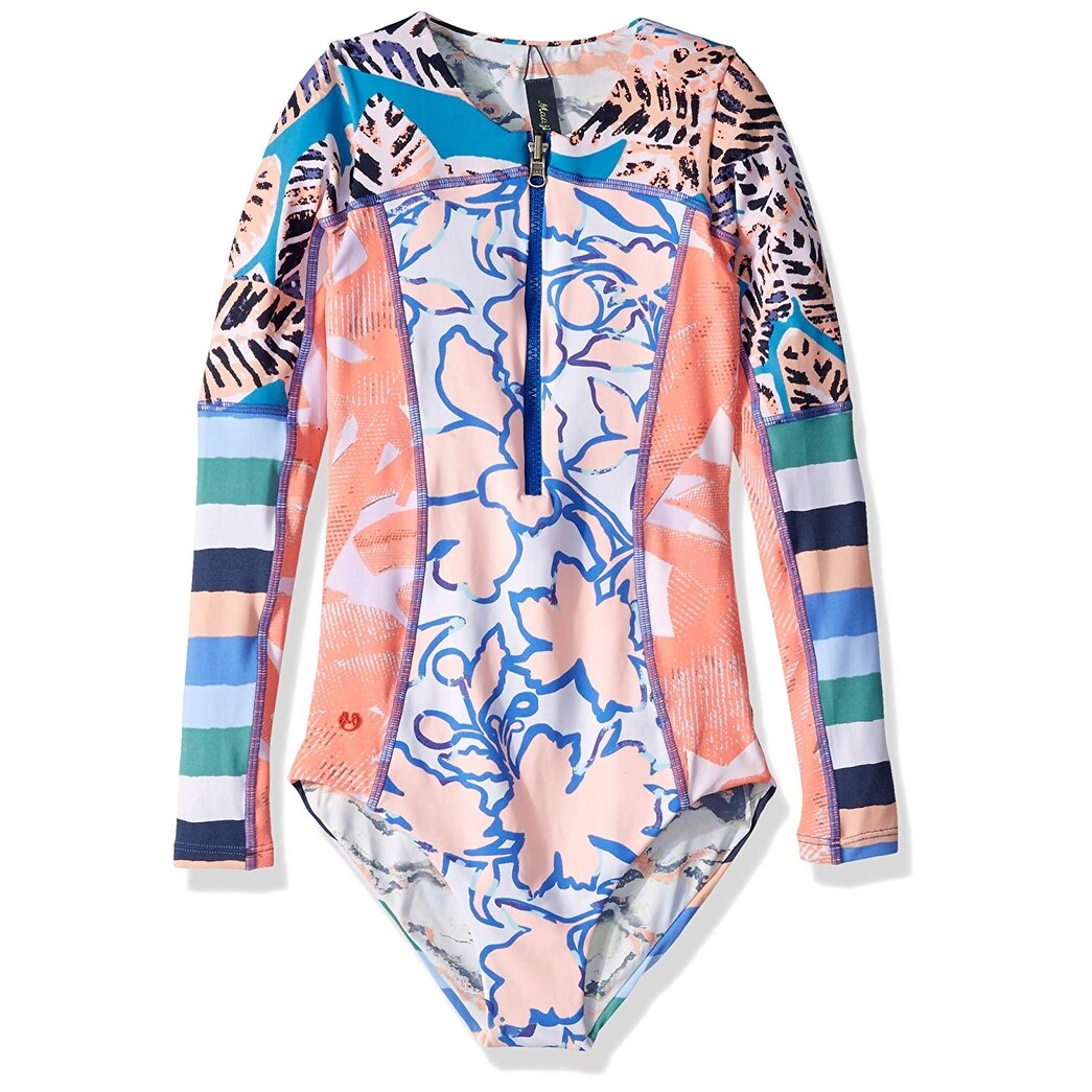 Maaji Girls Long Sleeve Surf Suit with Zip Front One Piece Swimsuit