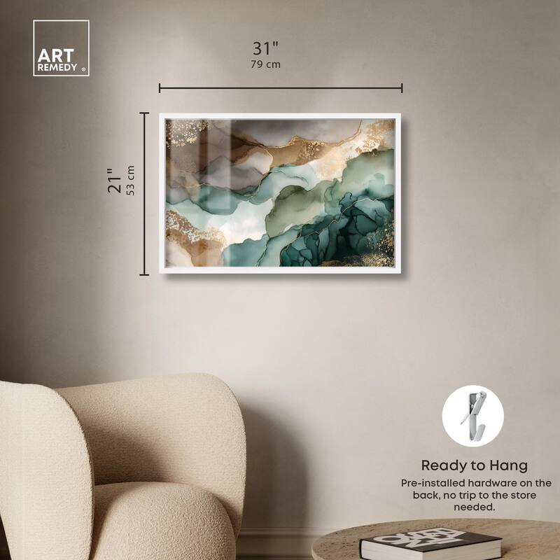 Golden Estuary I Shadowbox by Art Remedy