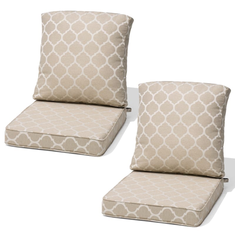 22 x 21 in Patio Premium fabric Outdoor Seat Cushions Set (Seat & Back)