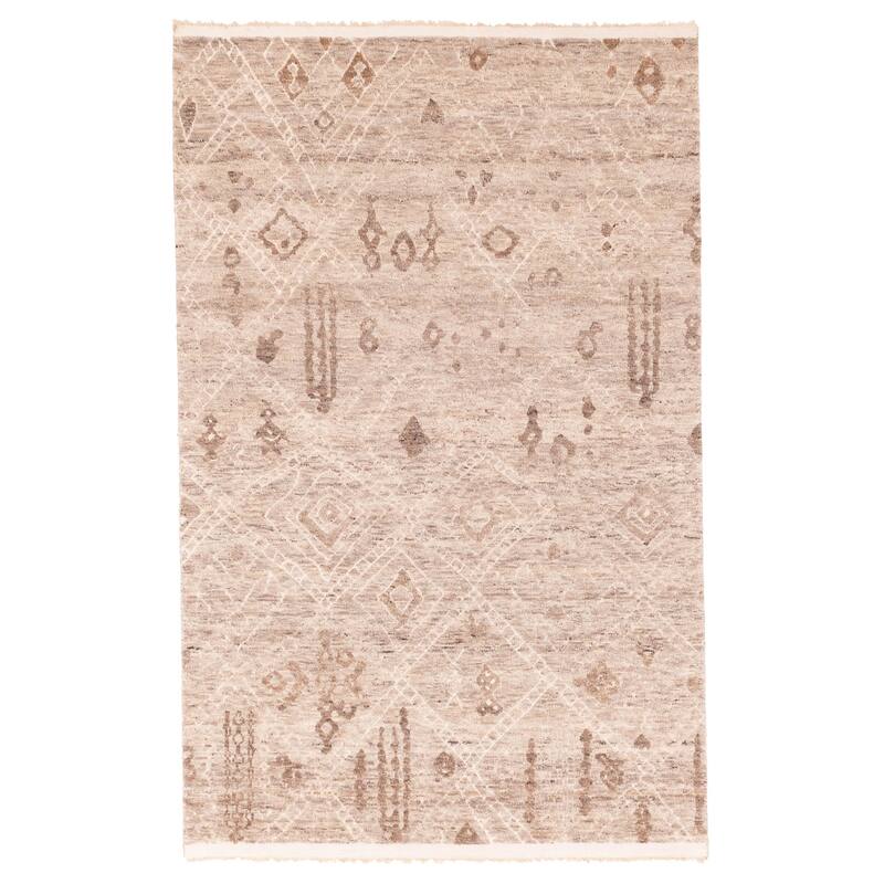 ECARPETGALLERY Hand-knotted Tangier Tan Wool Rug - 5'6 x 8'4