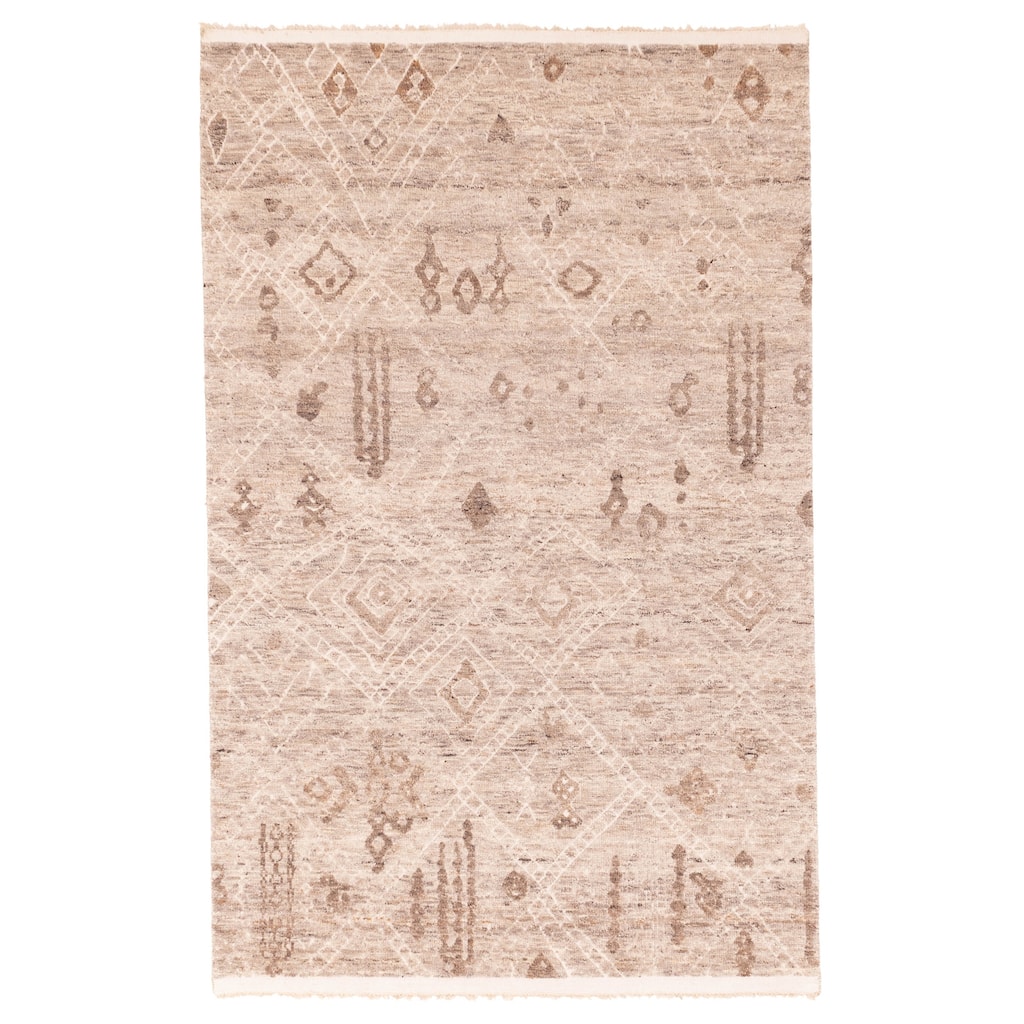 ECARPETGALLERY Hand-knotted Tangier Tan Wool Rug - 5'6 x 8'4