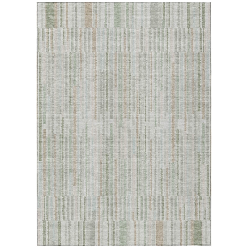 HomeRoots Striped Transitional Rectangle Outdoor Rug