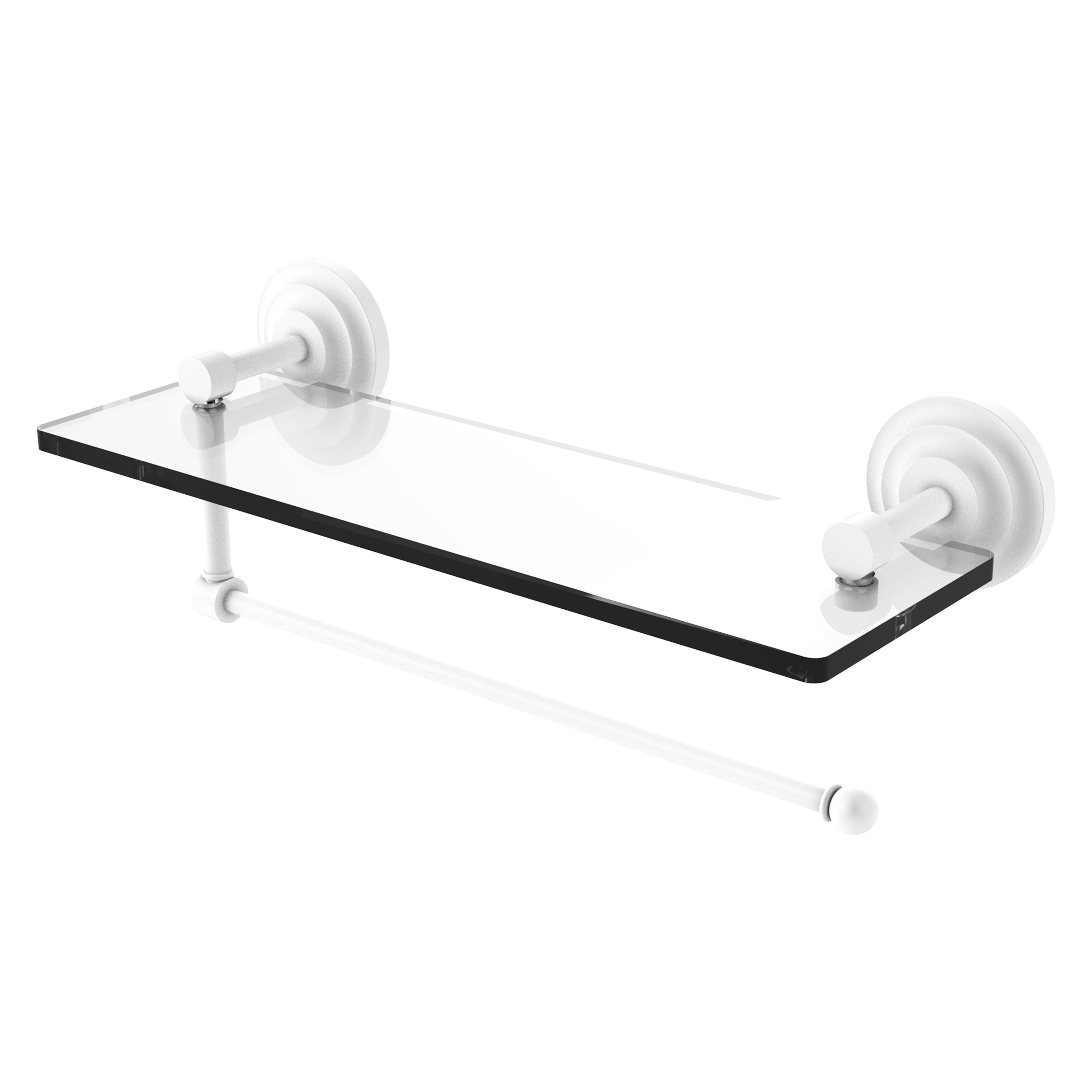 Allied Brass Prestige Que New Collection Paper Towel Holder with 16 Inch Glass Shelf