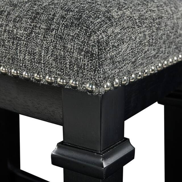 Mayfair Black and White Tweed Backless Counter Stool