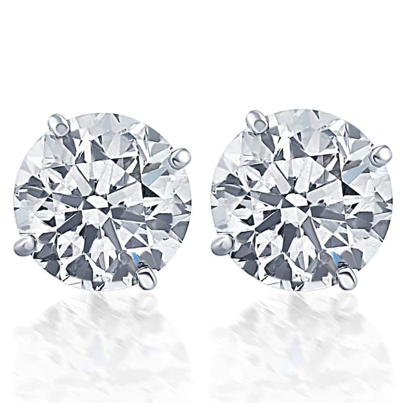 Certified 1/2 Carat (ctw) Natural Diamond Studs in White Gold