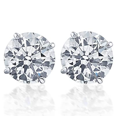 Certified 1/2 Carat (ctw) Natural Diamond Studs in White Gold