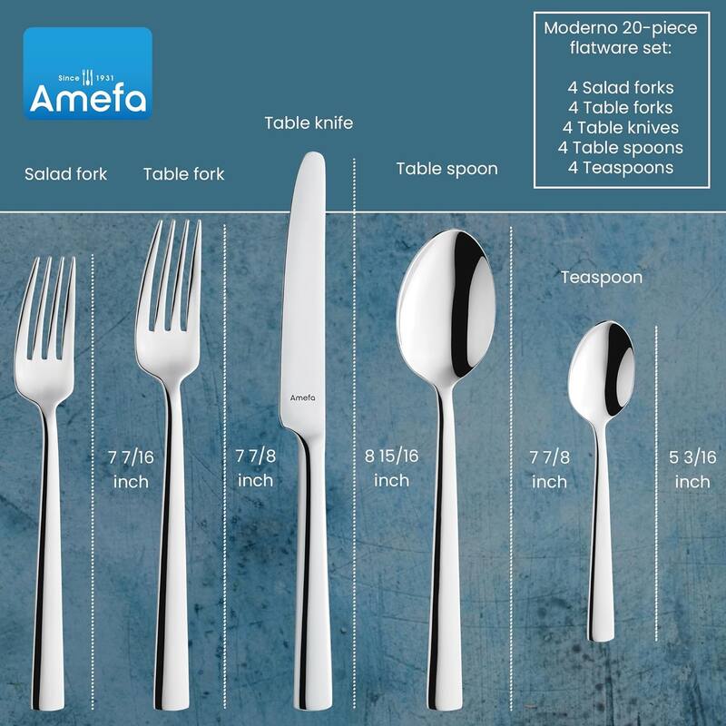 Amefa Moderno 20 Piece 18/10 Stainless Steel Flatware Set