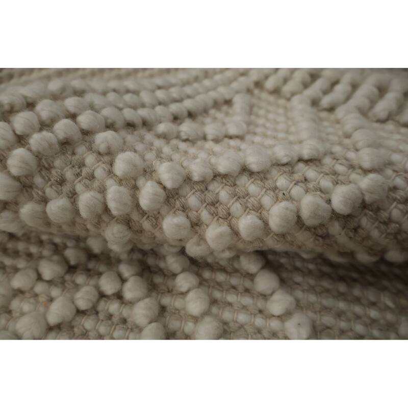 Hand Knotted Oriental 100% Wool Carpet Modern Geometric Beige & Ivories Moroccan Area Rug - 3' 10'' X 2' 3''