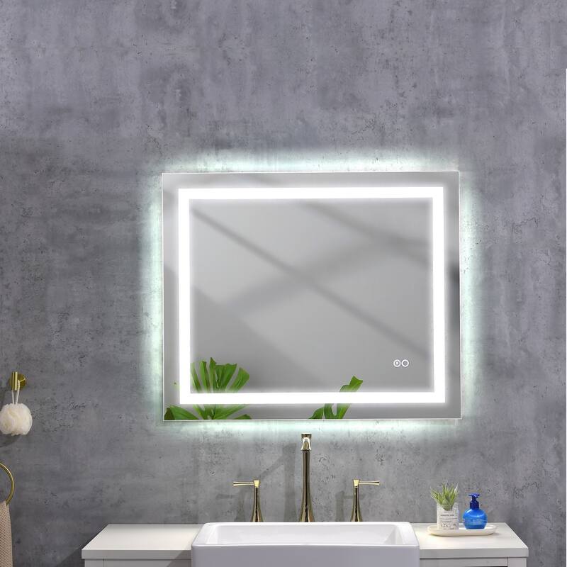 LED Backlit Frameless Bathroom Vanity Mirror with Anti-fog