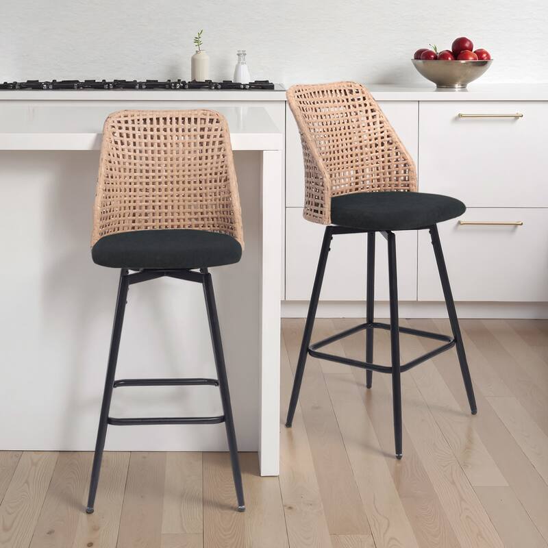28.7"H Set of 2 Swivel Bar Stools/ Counter Stools with Metal Leg - Set of 2