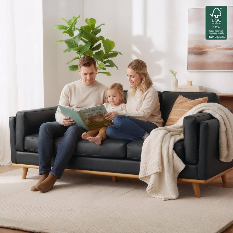 MCombo Napa Leather Couch, Leather Sofa