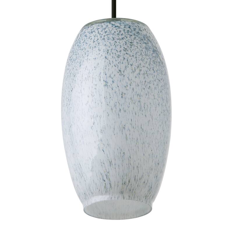 Eliza River of Goods Black Metal and Glass 6-Inch Pendant Light with Adjustable Hanging Cord - 6" x 6" x 70.75"