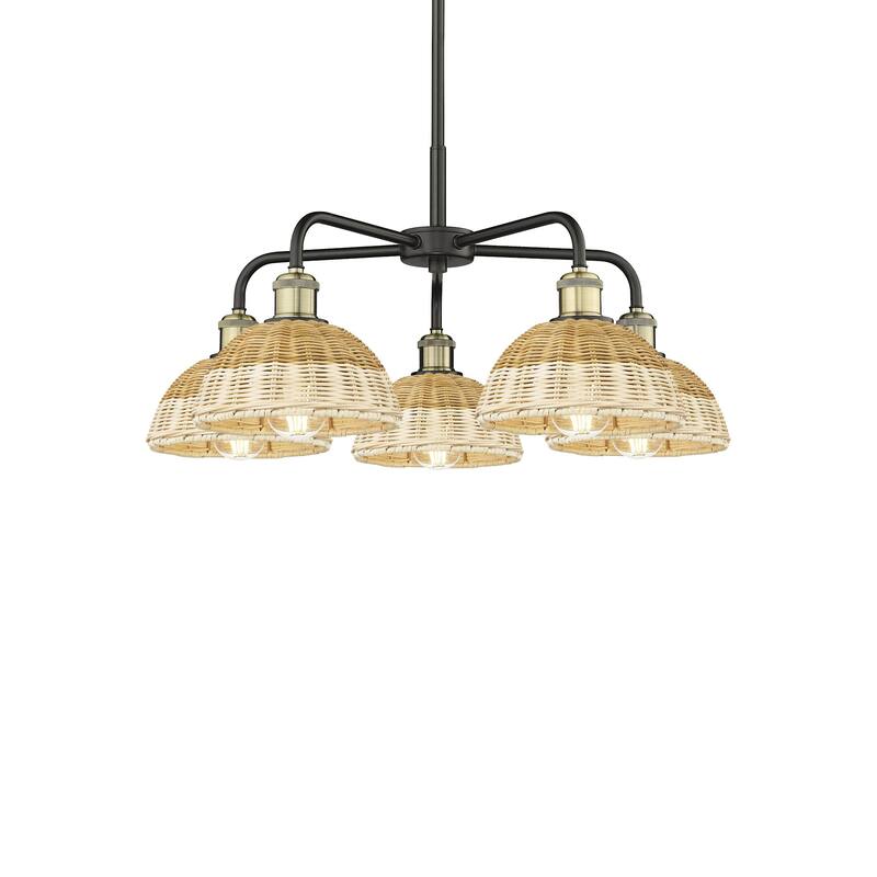 Innovations Lighting 516-5CR-13-26 Bristol Natural II Chandelier - Black Antique Brass / Natural