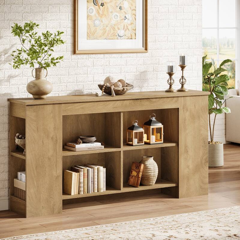 63" Console Table with Storage, Heavy Duty Wooden Entryway Sofa Table - Bown