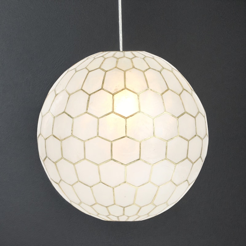 Capiz Honeycomb Globe Pendant Light
