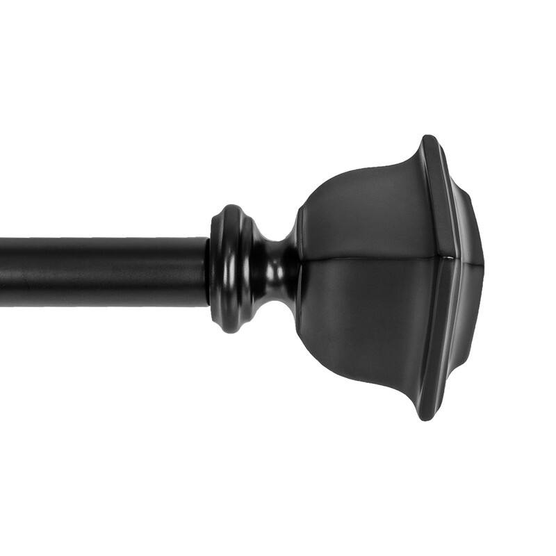 UTOPIA ALLEY Wall Mounted 3/4 Inch Curtain Rod, Single Decorative Drapery Rod, Adjustable Curtain rods for Windows
