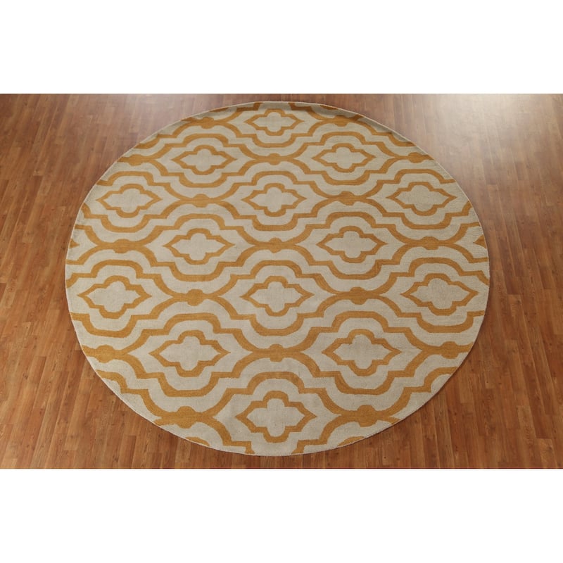 Contemporary Geometric Trellis Agra Oriental Wool Rug Hand-tufted - 10'0" x 10'0"