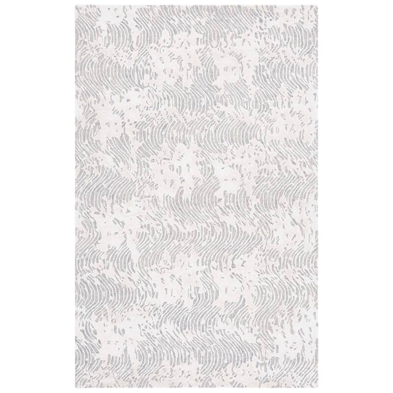 SAFAVIEH Handmade Glamour Zauresh Modern Wool Rug - 6' x 9' - Light Grey/Ivory