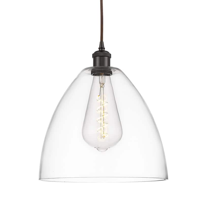 Innovations Lighting 516-1P-15-12 Bristol Pendant Bristol Glass 12" - Oil Rubbed Bronze / Clear
