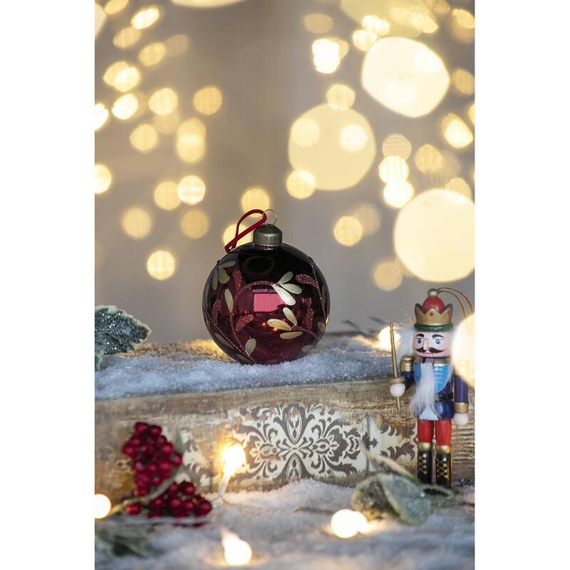 D3" Christmas Ball Ornaments, Glass Decorative Hanging Ball Christmas Tree Ornaments for Holiday, Set of 12