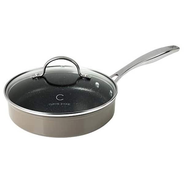 slide 2 of 3, Curtis Stone 8" Sauté Pan with Lid Refurbished Grey