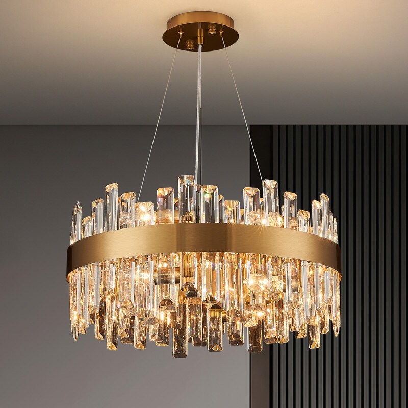 Gold circle chandelier best sale