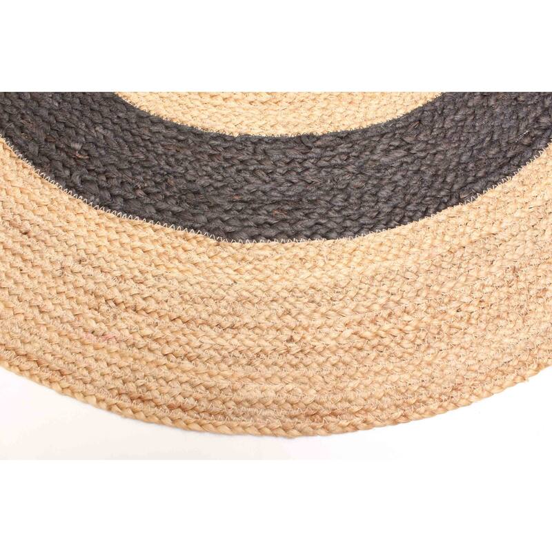 ECARPETGALLERY Braided Weave Palas Denizli Tan Jute Rug - 3'4 x 3'4