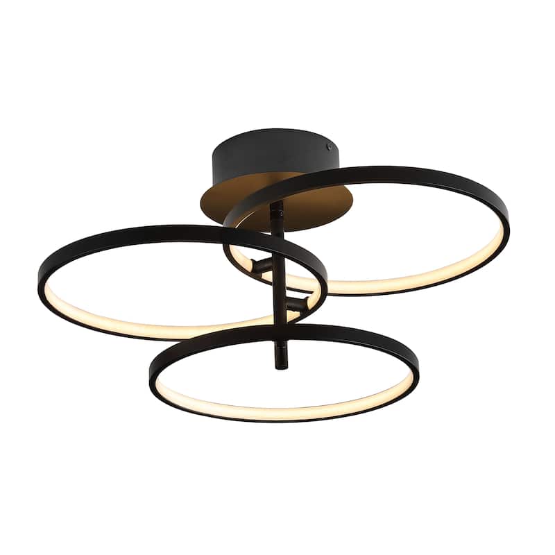 SAFAVIEH Hirona Led 21-inch Flush Mount - 21 In. W x 21 In. D x 11 In. H - Matte Black - 21Wx21Dx11H