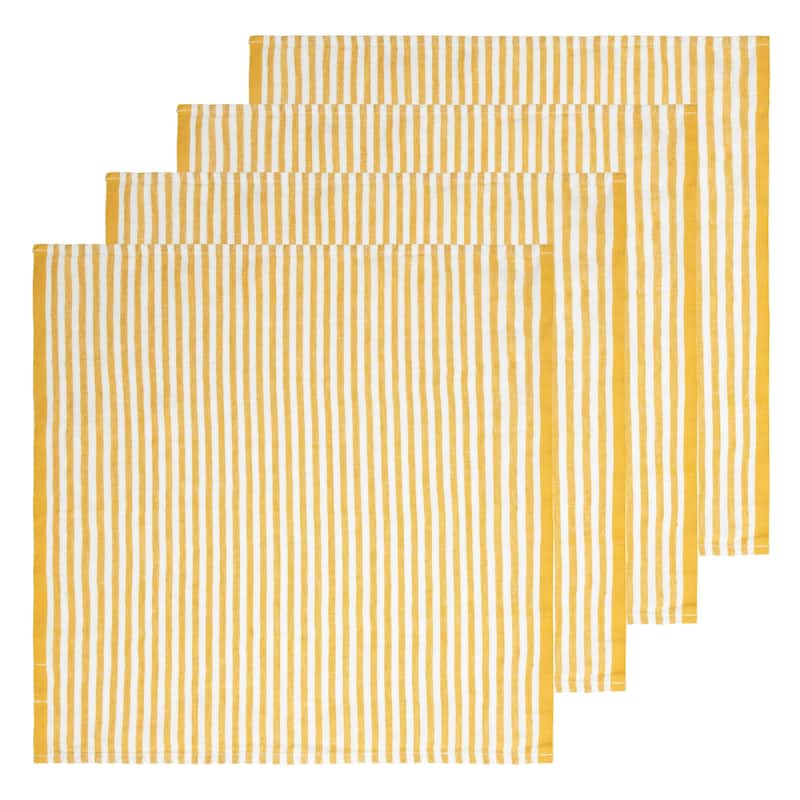 Caravan Ticking Stripe Napkins - Set of 4 - Mustard