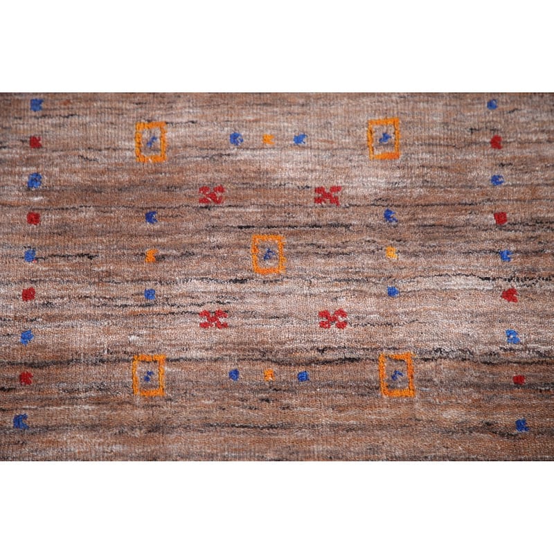 Brown Tribal Gabbeh Oriental Area Rug Hand-knotted Wool Carpet - 8'3" x 10'0"