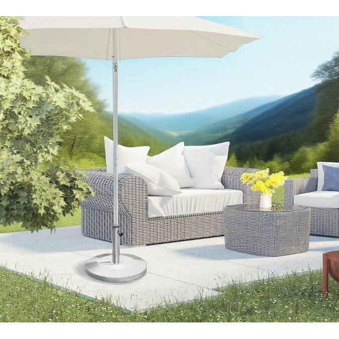 GDFStudio Outdoor Cael Stainless Steel Heavy Duty Umbrella Base - Silver