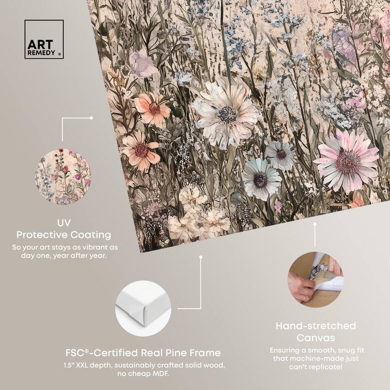 Chiffon Cosmos Canvas by Art Remedy, Gallery Wrapped