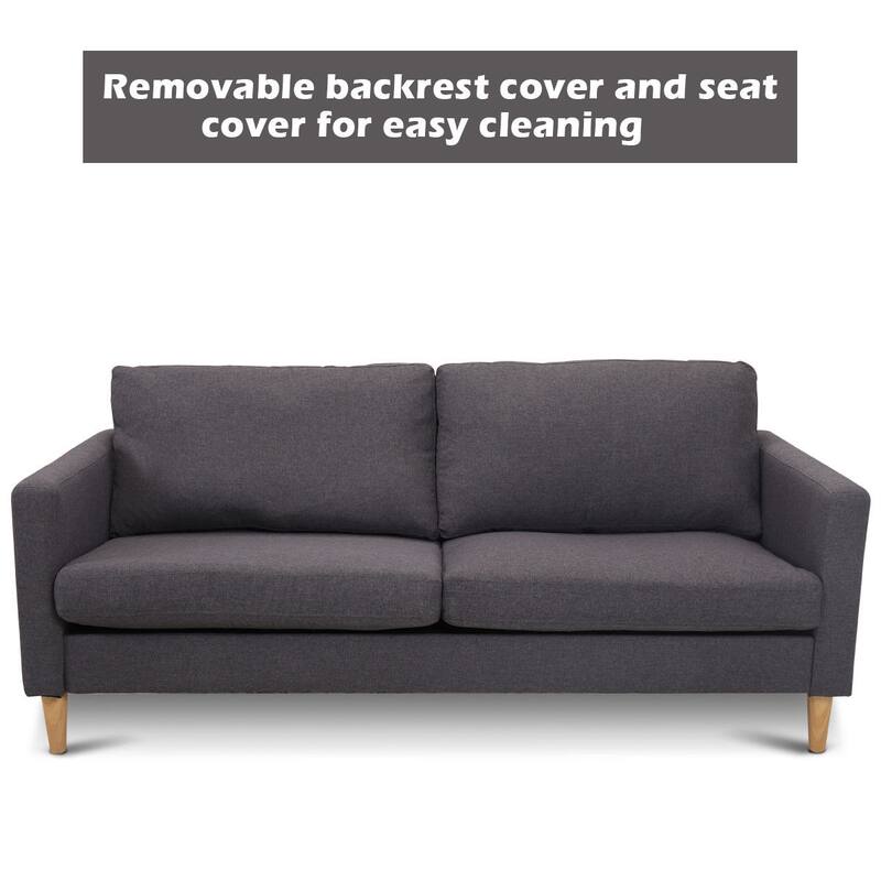 Costway Modern Fabric Couch Sofa Love Seat Upholstered Bed Lounge