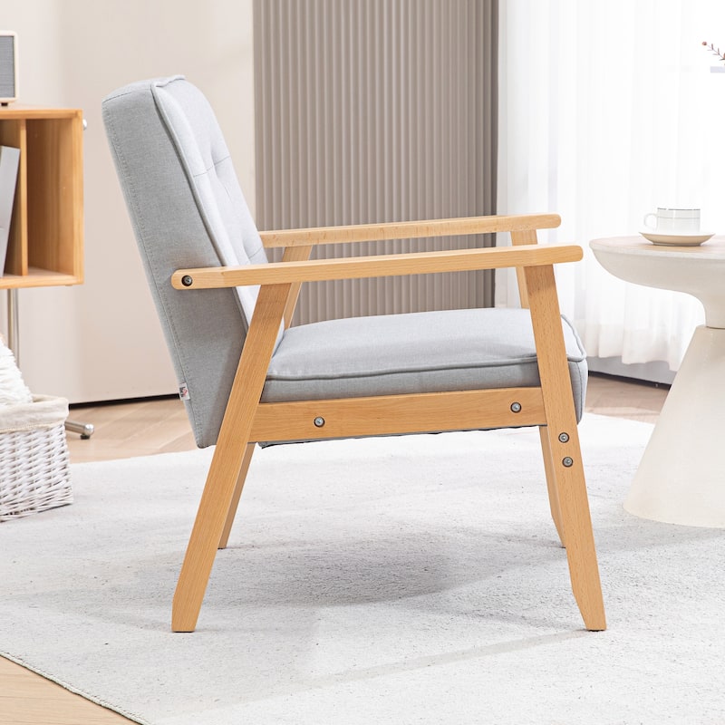 Accent Arm Chair With Upholstered Tufted Back