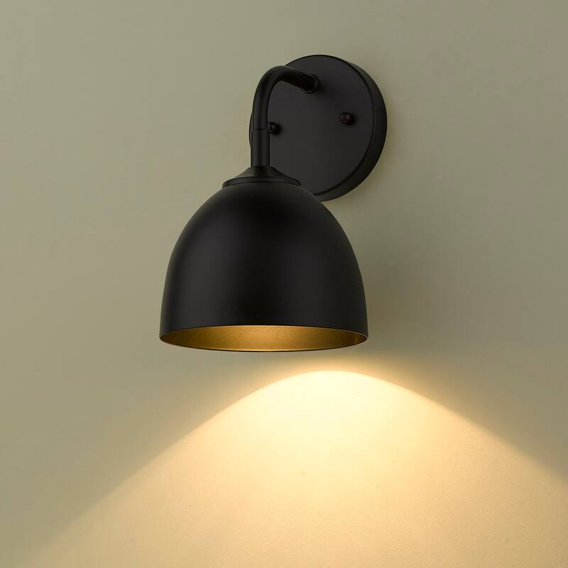 Golden Lighting Zoey 10" Tall Bathroom Sconce with Black Shade