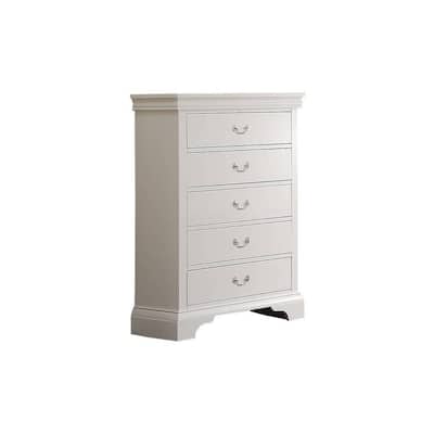 Contemporary Style,Bedroom Tall Chest Of Five Drawers,Solid Wood Storage Shelves,Sturdy Construction