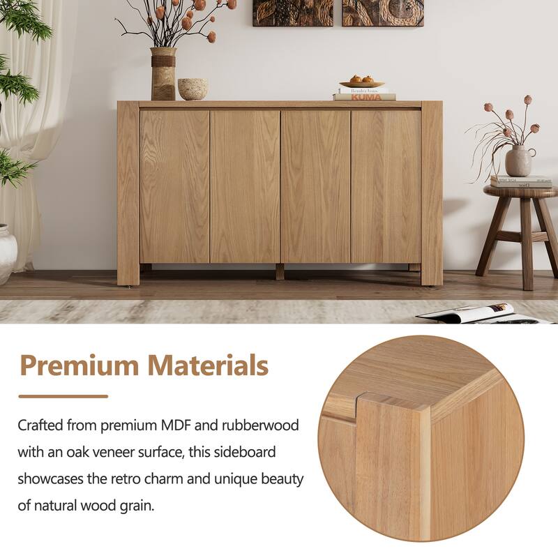 4-door Storage Cabinet Sideboard Buffet Cabinet TV Cabinet Console Table - Natural