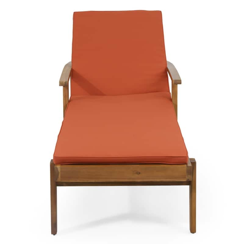 Spruce & Spring Acacia Wood Reclining Chaise Lounge