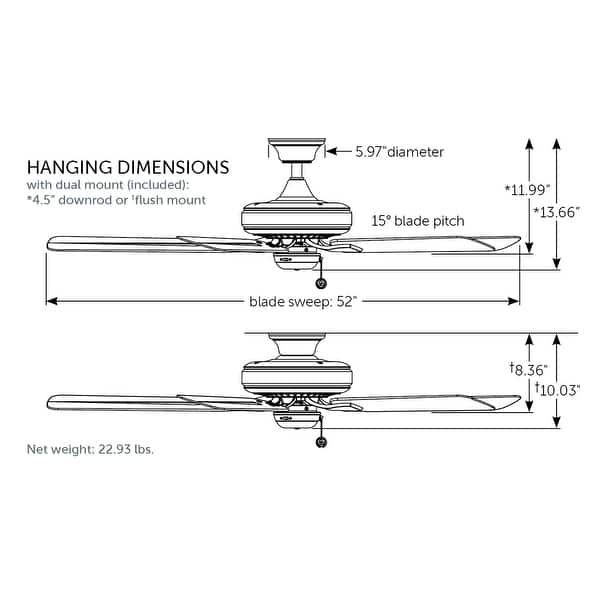 Fanimation Edgewood 52 inch Indoor/Outdoor Ceiling Fan - Dark Bronze wtih Dark Walnut Blades