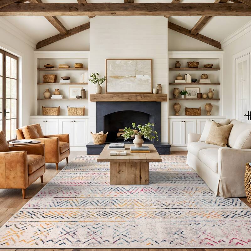 The Curated Nomad Midtown Geometric Distressed Bohemian Rug